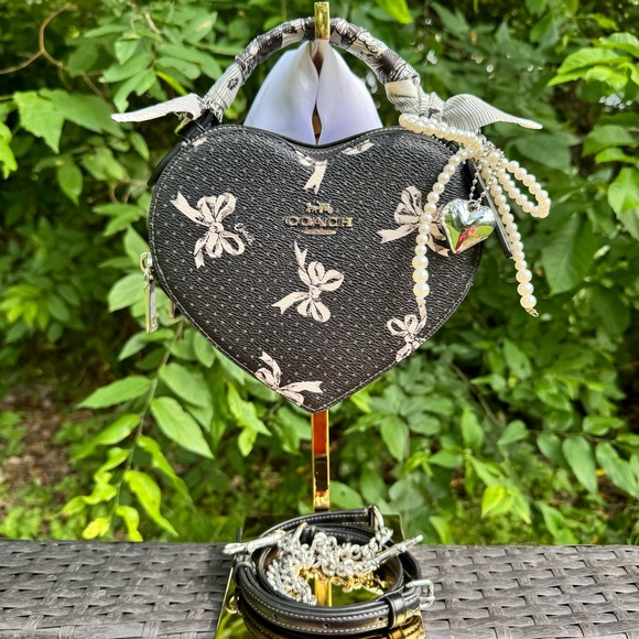 Coach Handbags - Coach Heart Crossbody Bag With Bow Print